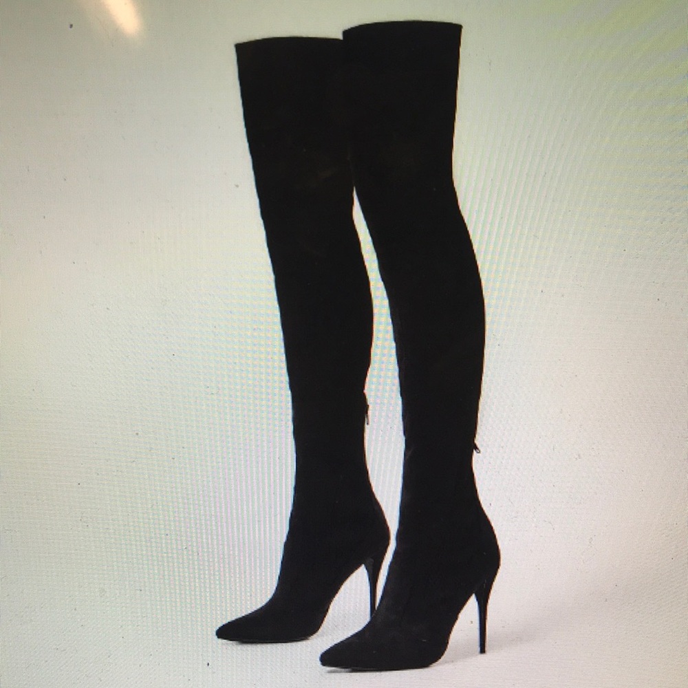 Knitted Over the knee black boots